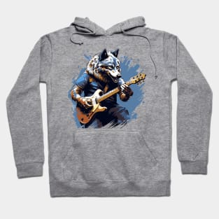 Wolf Playing Guitar Hoodie